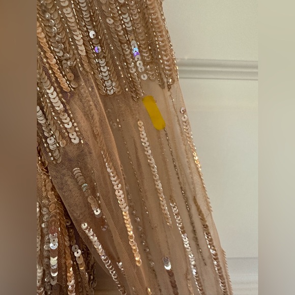 Mac Duggal Sequin Illusion Long Sleeve Trumpet Gown in Rose Gold NWT - Picture 10 of 10